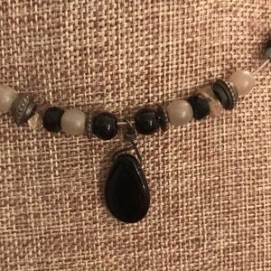 Choker with black pendant
